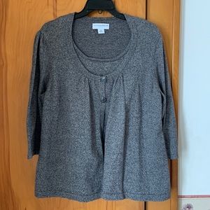 Sag Harbor Grey Sweater Top